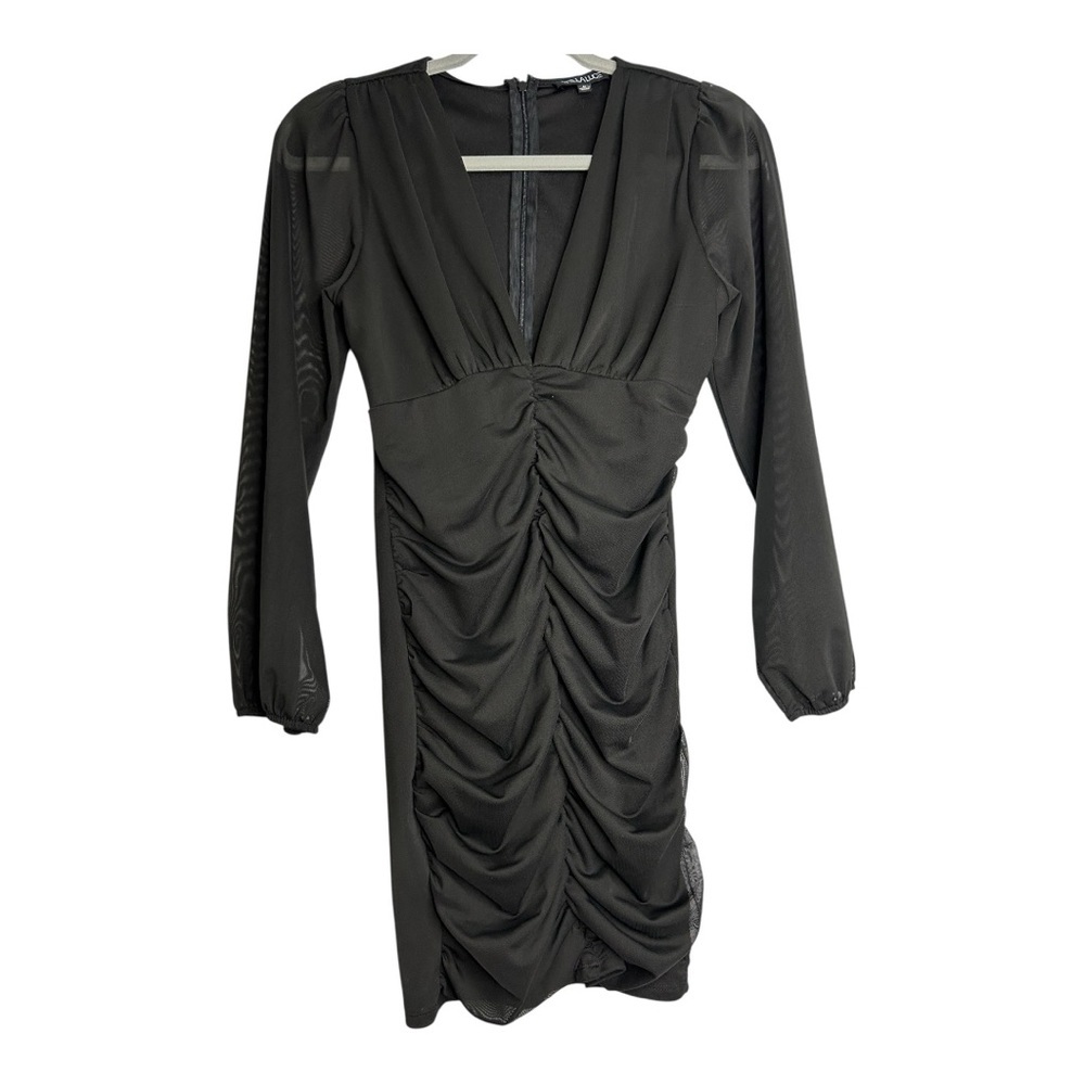 Crouched stretchy Stella Luce Women's Dress M Black Long Sleeve, Mini, Party - Picture 2 of 4